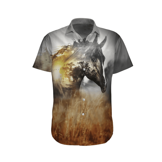 Horse  Khaki Nice Design Unisex Hawaiian Shirt  