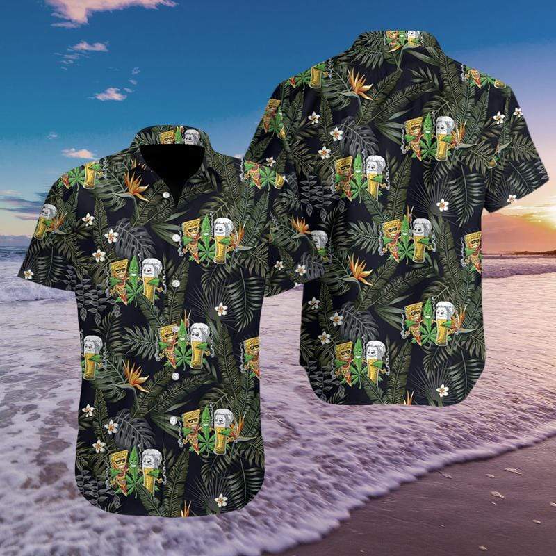 Weed Beer And Pizza Tropical Hawaiian Shirt