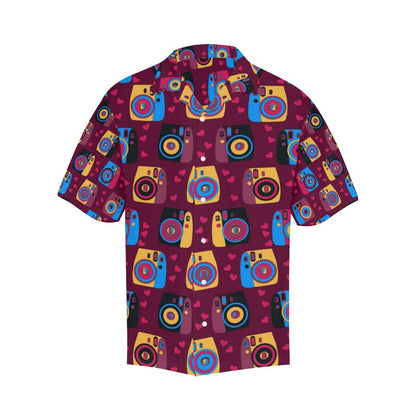 Camera Pattern Print Design 04 Mens All Over Hawaiian Shirt