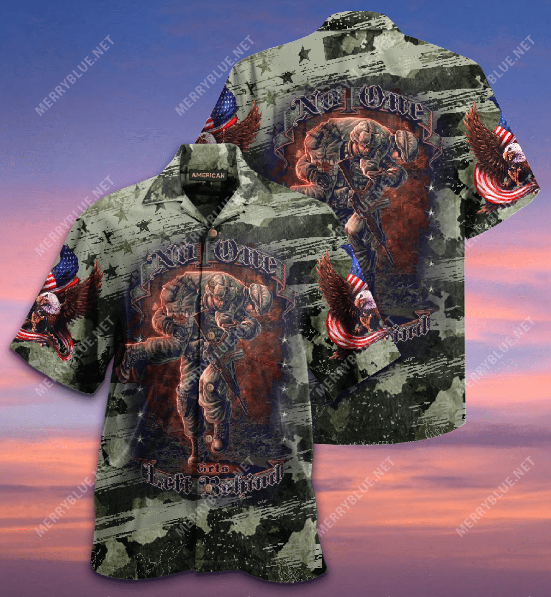 Brave Soldiers no one gets left behind Veterans Hawaiian Aloha Shirts #V