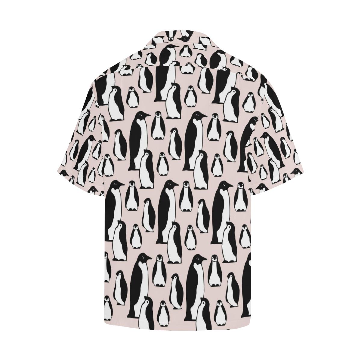 Penguin Pattern Background Mens All Over Print Hawaiian Shirt