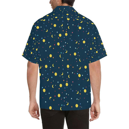 Moon Star Pattern Mens All Over Print Hawaiian Shirt