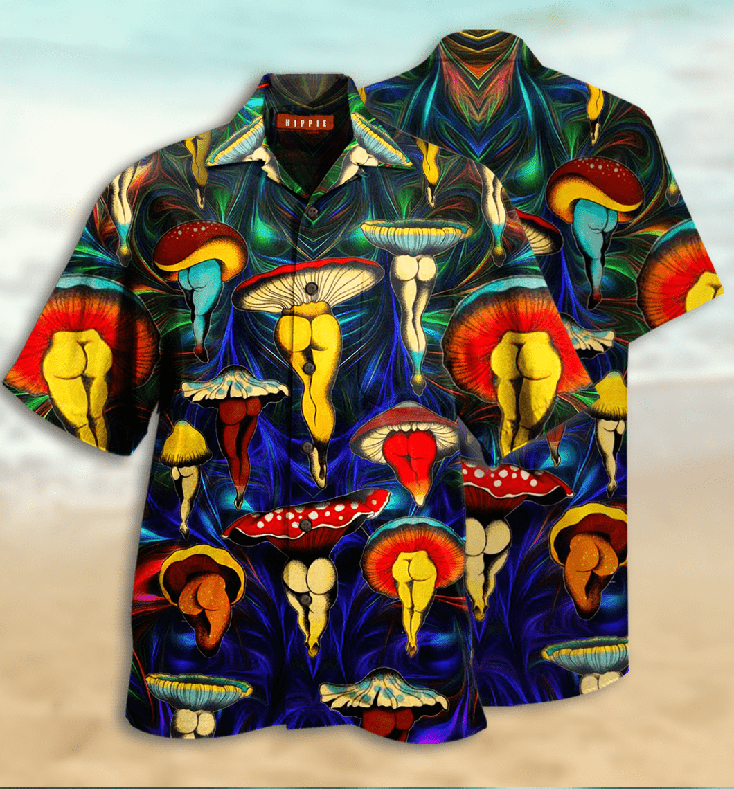 Hawaiian Aloha Shirts Hippie Magic Mushroom Body #DH