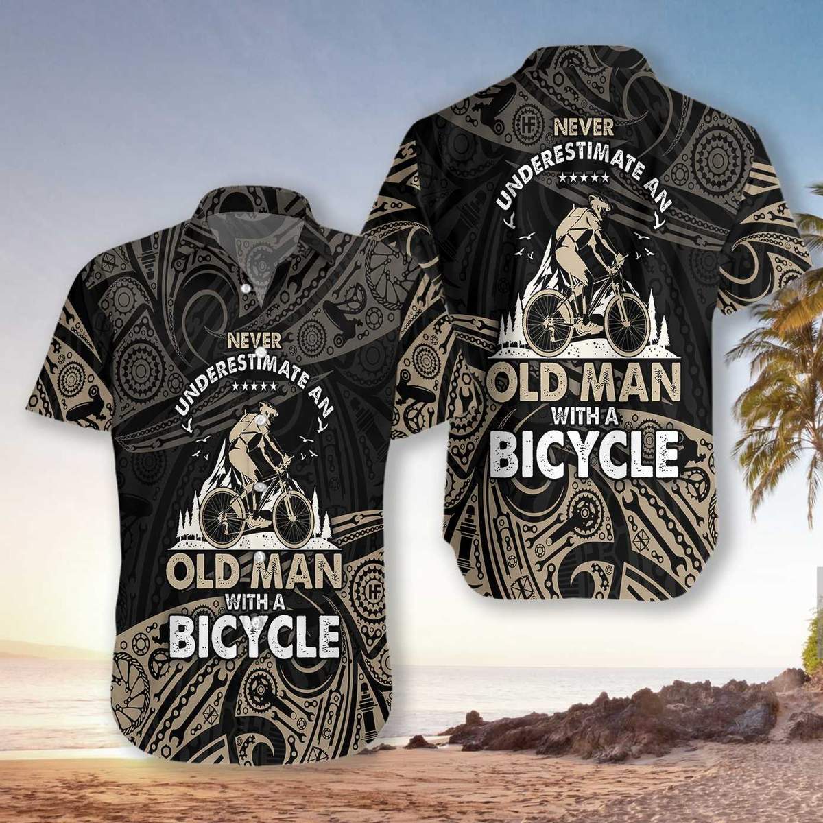 Hawaiian Aloha Shirts Never Underestimate An Old Men With A Bicycle