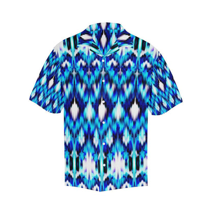 Ikat Blue Pattern Print Design Hawaiian Shirt