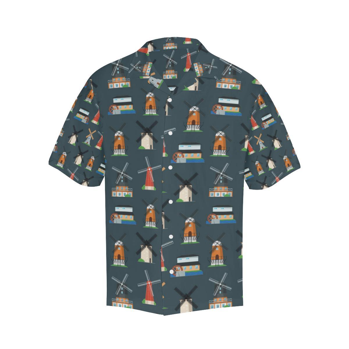 Windmill Pattern Print Design 0 Hawaiian Shirt