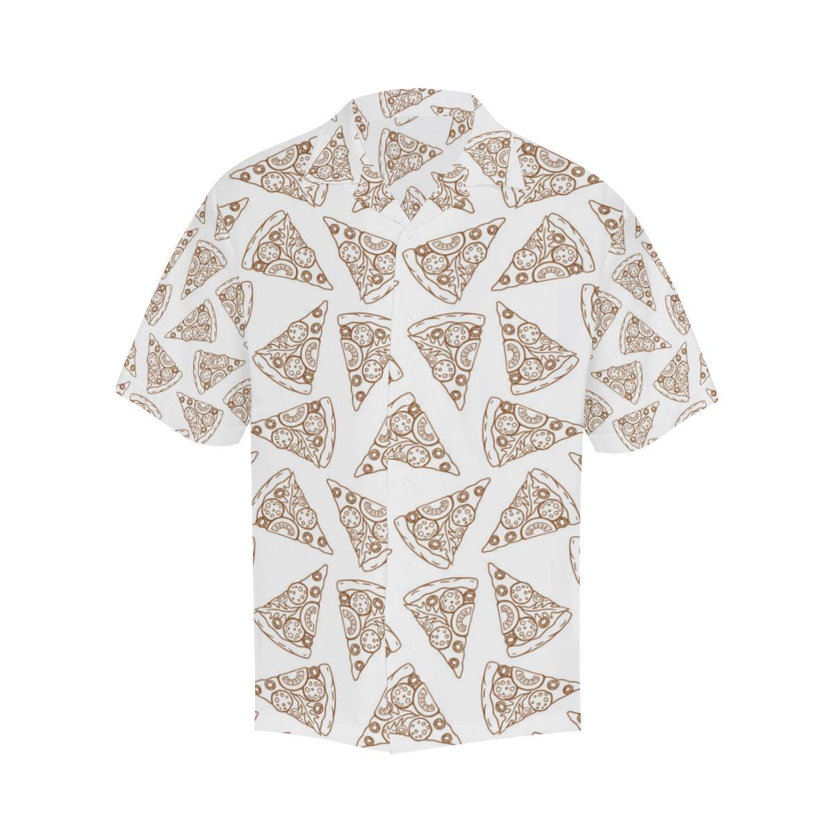 Hand Drawn Pizza Pattern Mens All Over Print Hawaiian Shirt