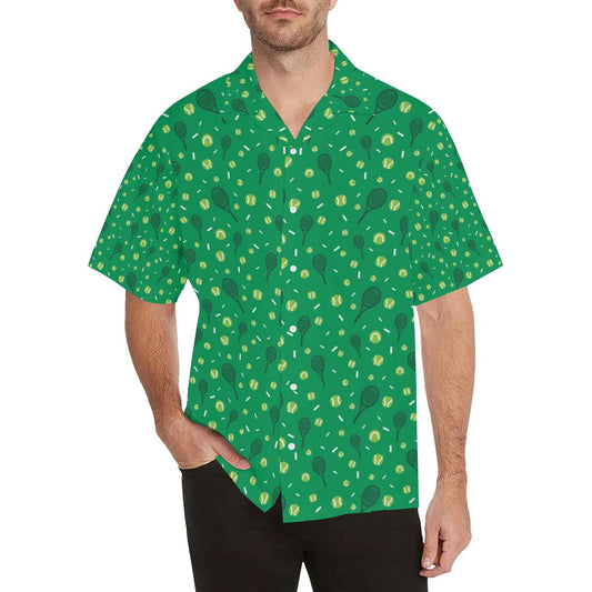 Tennis Pattern Print Design 03 Mens All Over Hawaiian Shirt