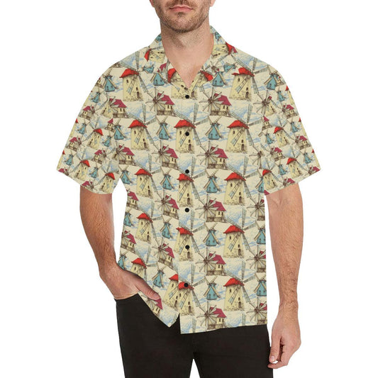 Windmill Pattern Print Design 0 Hawaiian Shirt