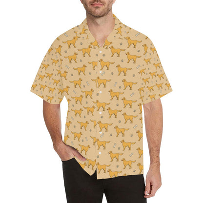 Golden Retriever Pattern Print Design 04 Mens All Over Hawaiian Shirt