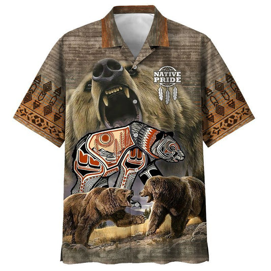 Bear Indigenous   Khaki High Quality Unisex Hawaiian Shirt For Men And Women Dhc17063491