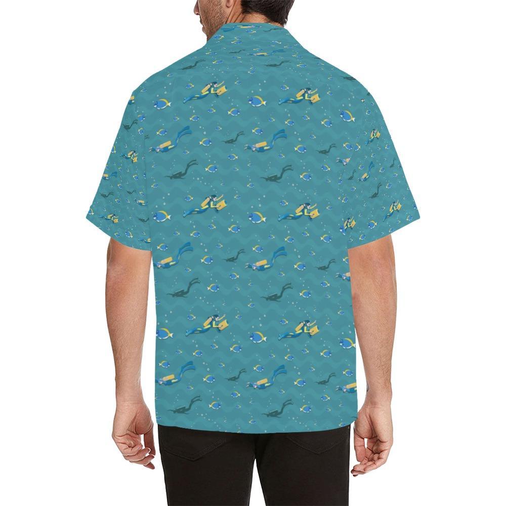 Scuba Driving Pattern Print Design Lks3 Hawaiian Shirt