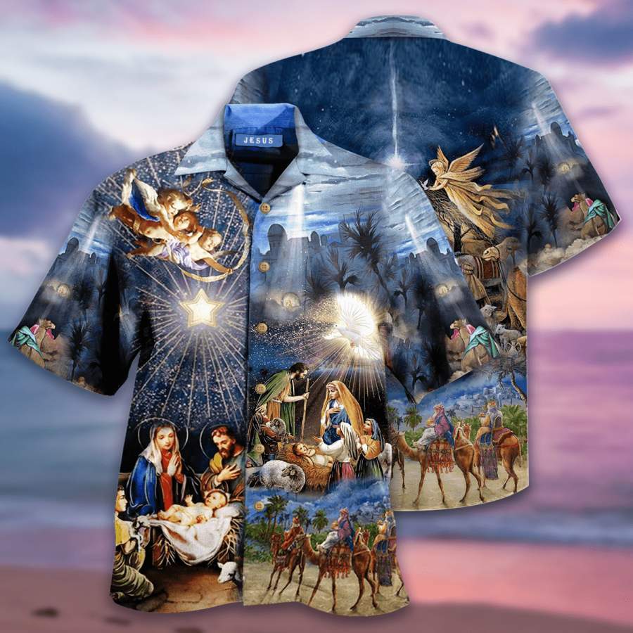 Amazing Jesus Was Born Christmas Day Hawaiian Aloha Shirts