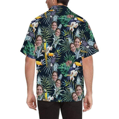 Personalised Christmas Shirts Australia Best Couple Gift Custom Face Flower Parrot Hawaiian Shirt