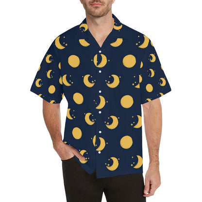 Moon Star Pattern Mens All Over Print Hawaiian Shirt