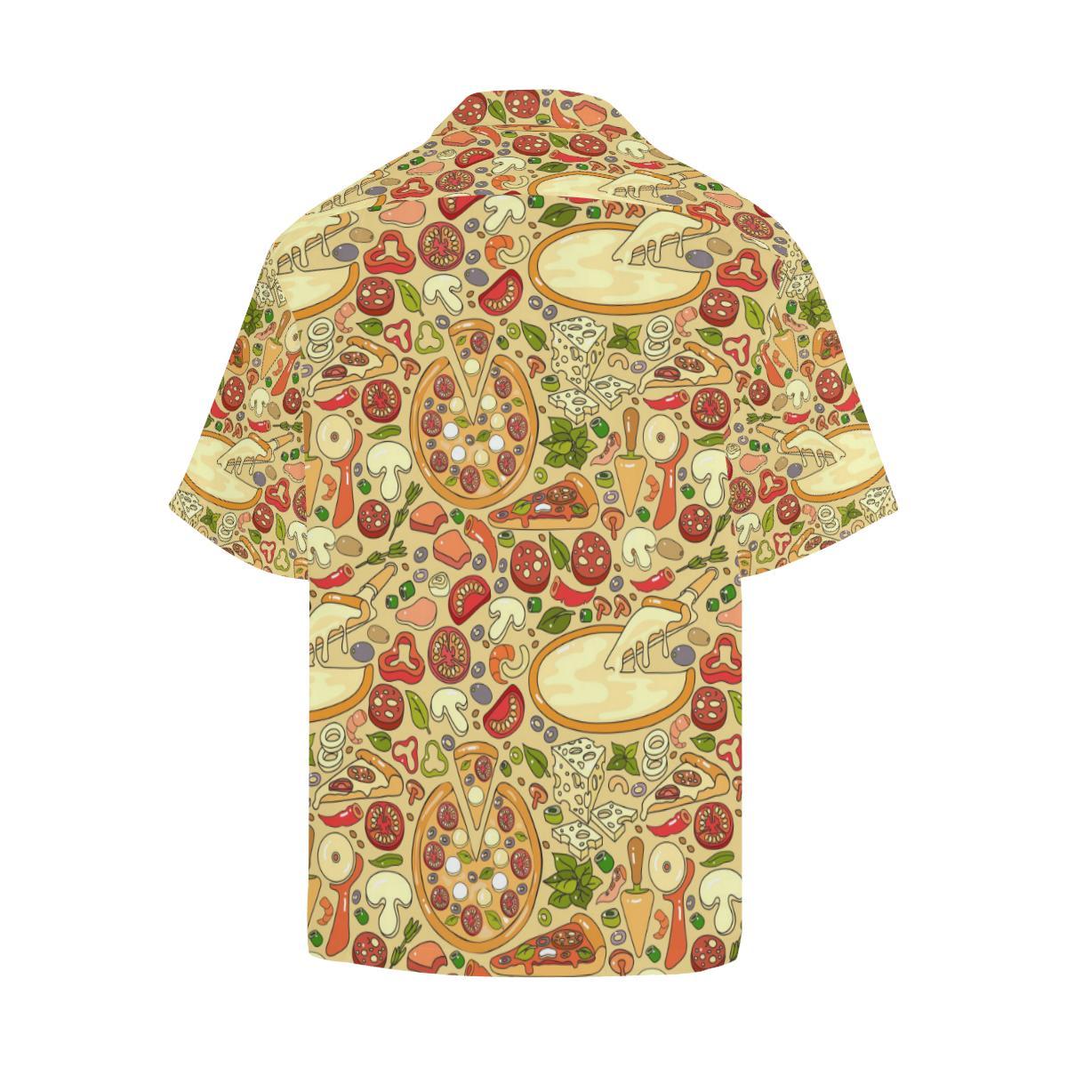 Pizza Pattern Background Mens All Over Print Hawaiian Shirt