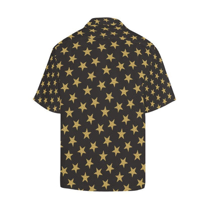 Star Gold Print Design Hawaiian Shirt