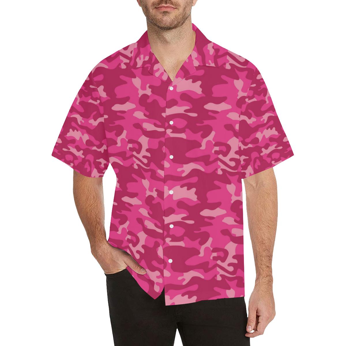 Camo Pink Pattern Print Design Hawaiian Shirt