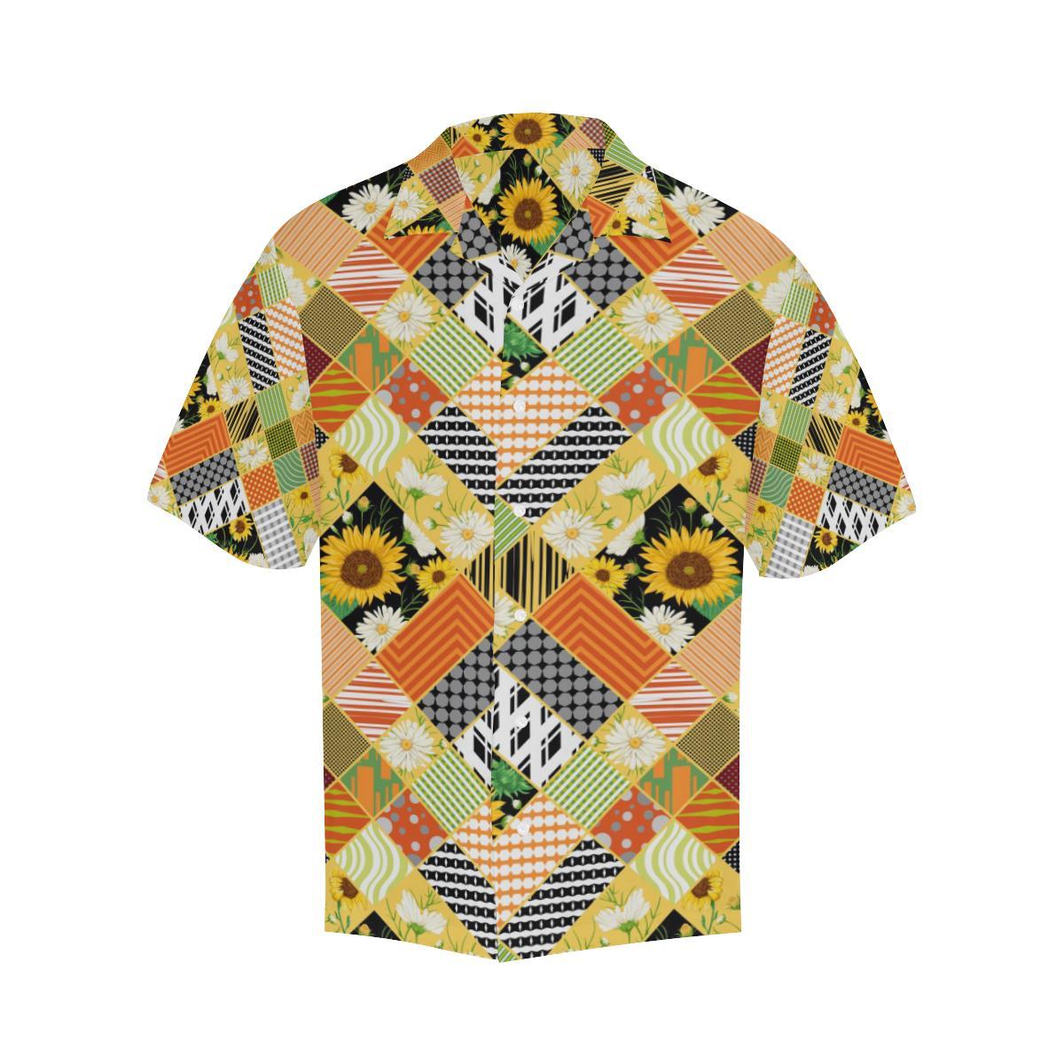Sunflower Pattern Mens All Over Print Hawaiian Shirt