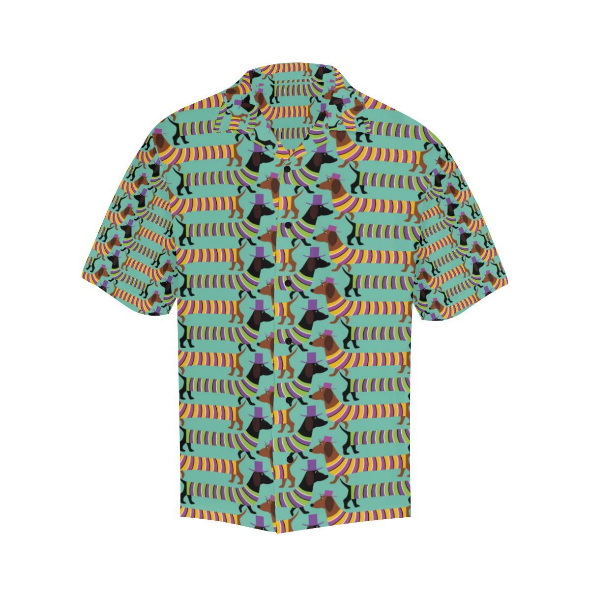 Dachshund Pattern Print Design Hawaiian Shirt