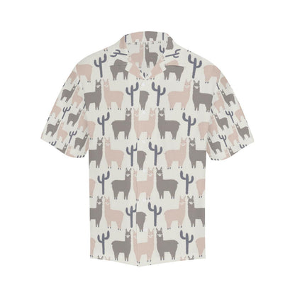 Llama Alpaca Pattern Mens All Over Print Hawaiian Shirt