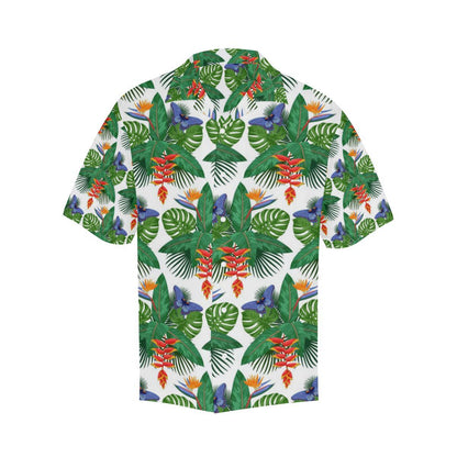 Heliconia Butterfly Leaves Pattern Mens All Over Print Hawaiian Shirt