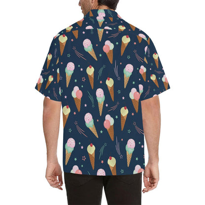 Ice Cream Pattern Print Design Hawaiian Shirt
