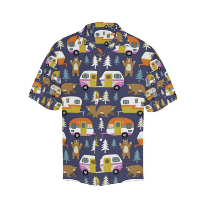 Camper Van Pattern Print Design 02 Mens All Over Hawaiian Shirt