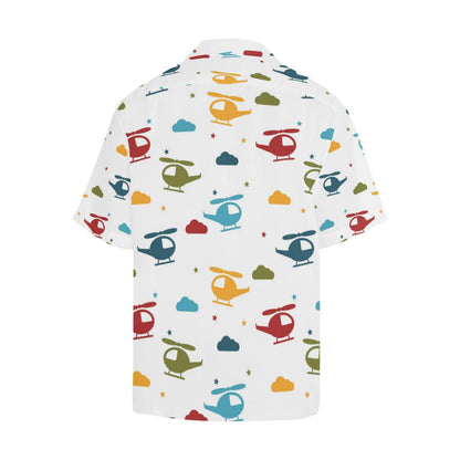 Colorful Helicopter Pattern Mens All Over Print Hawaiian Shirt