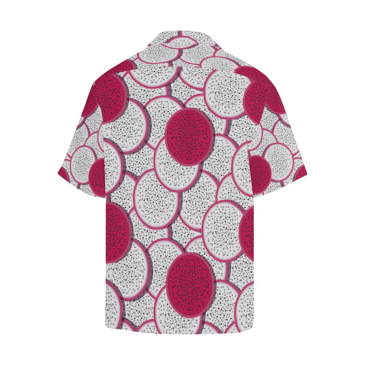 Sliced Dragon Fruit Pattern Mens All Over Print Hawaiian Shirt
