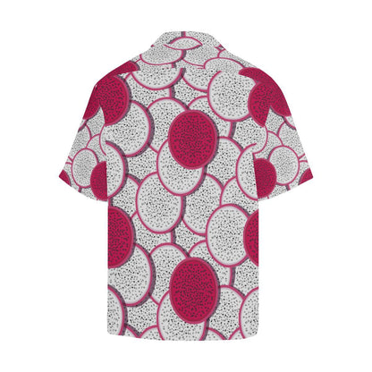 Sliced Dragon Fruit Pattern Mens All Over Print Hawaiian Shirt