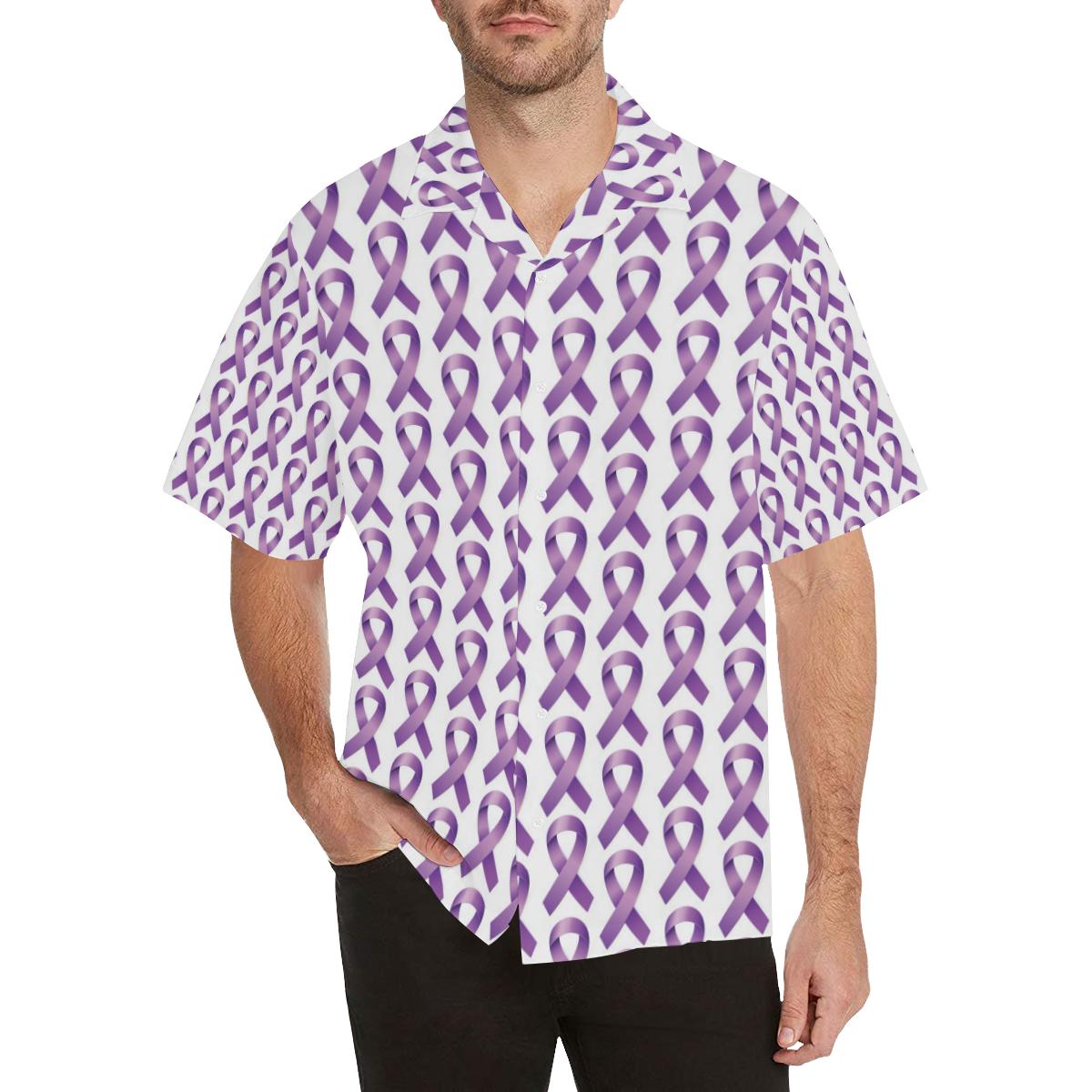 Pancreatic Cancer Pattern Print Design A Hawaiian Shirt