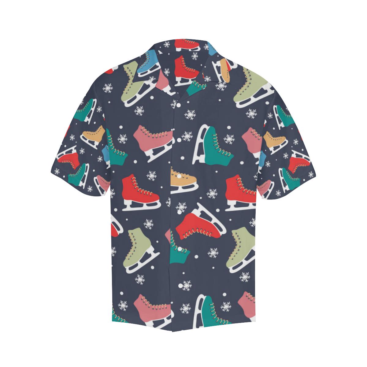 Ice Skate Pattern Print Design Hawaiian Shirt