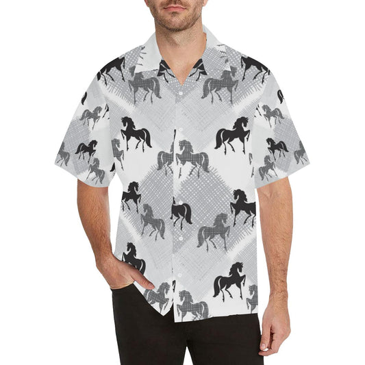 Horse Pattern Mens All Over Print Hawaiian Shirt