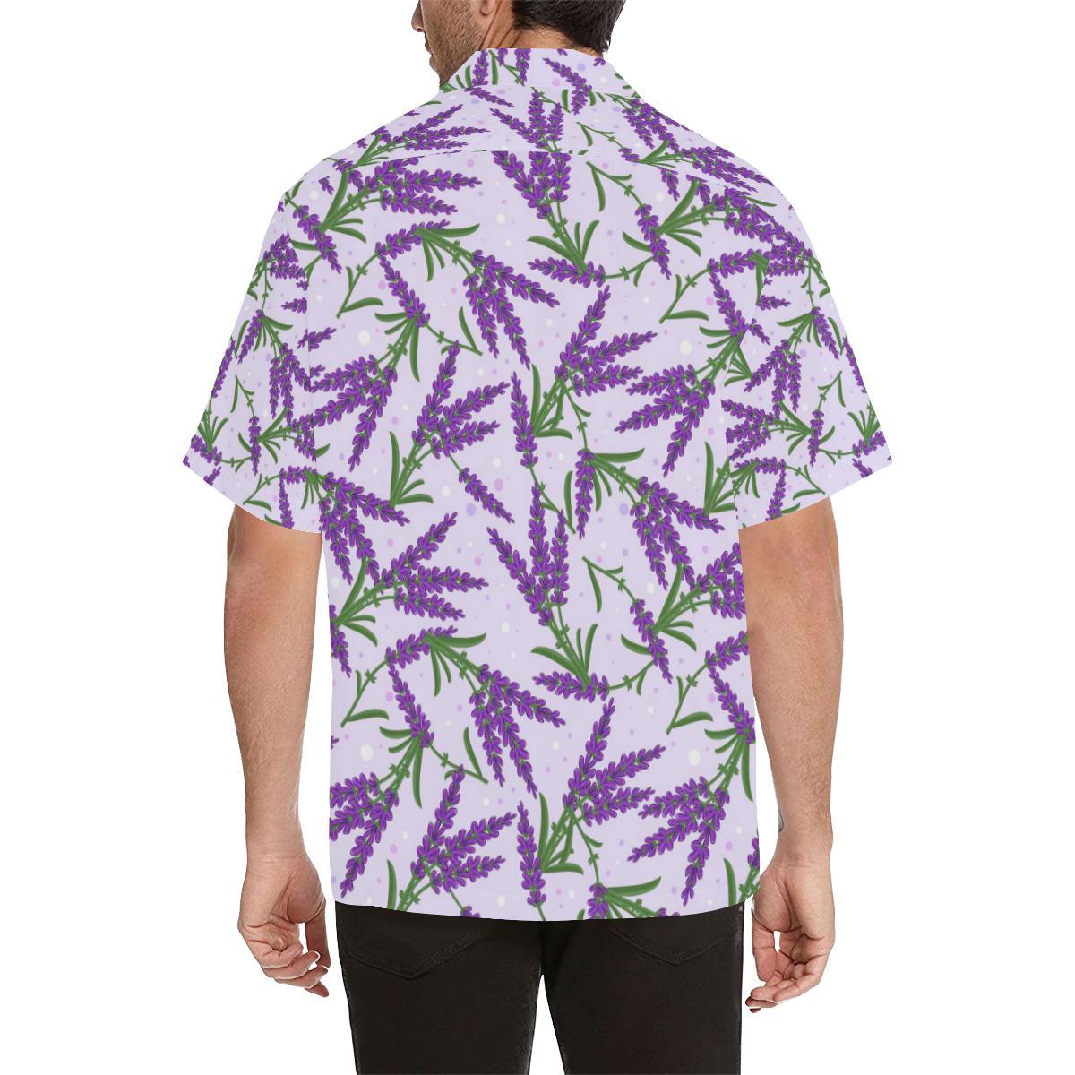 Lavender Pattern Mens All Over Print Hawaiian Shirt
