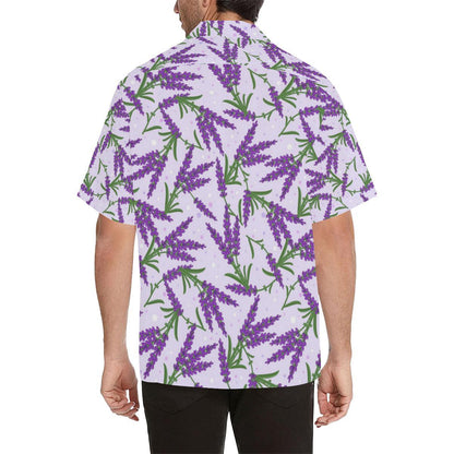 Lavender Pattern Mens All Over Print Hawaiian Shirt