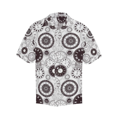 Classic Vintage Clock Pattern Mens All Over Print Hawaiian Shirt