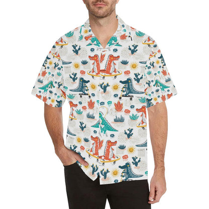 Cute Crocodile Pattern Mens All Over Print Hawaiian Shirt