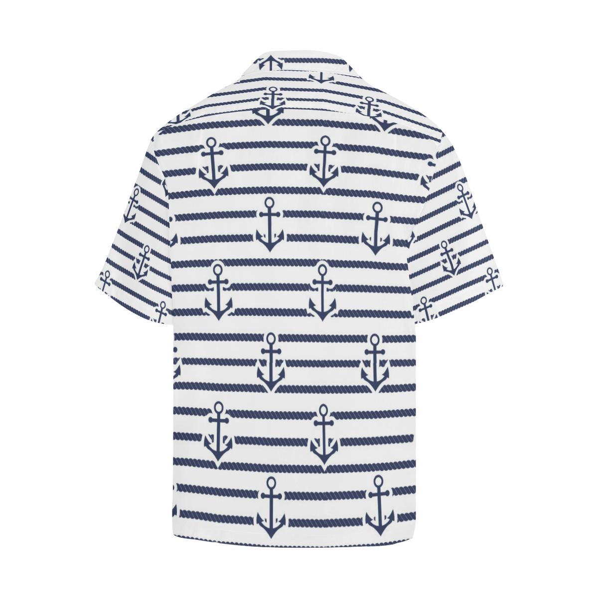 Anchor Rope Nautical Pattern Mens All Over Print Hawaiian Shirt
