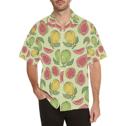 Guava Pattern Background Mens All Over Print Hawaiian Shirt