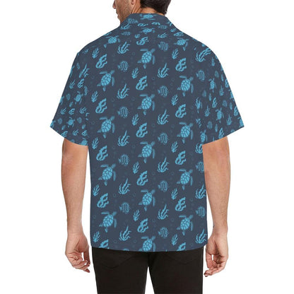 Sea Turtle Print Design Hawaiian Shirt