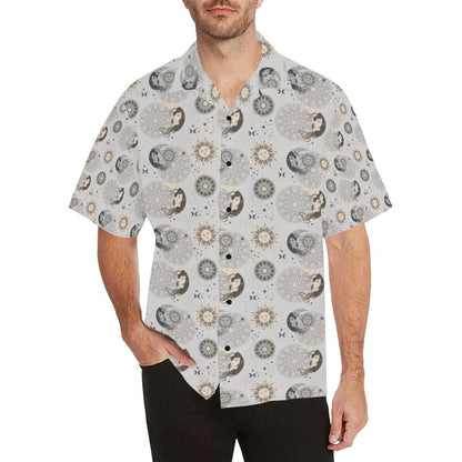 Sun Moon Print Design Hawaiian Shirt
