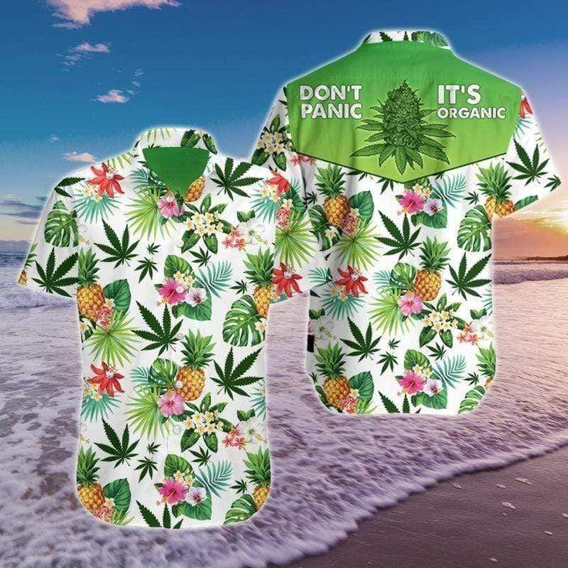 Hawaiian Aloha Shirts Weed Is Organic Tropical Summer