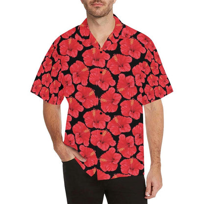 Hibiscus Red Pattern Print Design Lks3 Hawaiian Shirt