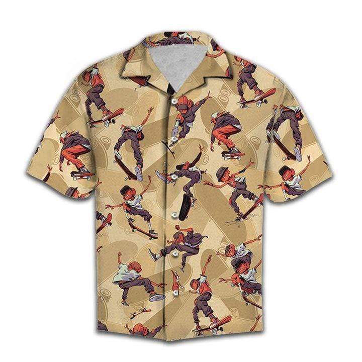 Hawaiian Aloha Shirts Skateboard Boy #L