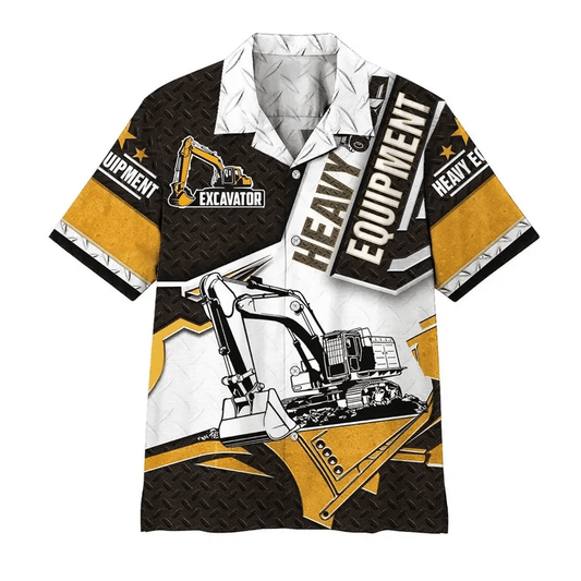 Excavator Heavy Equipment Unisex Hawaiian Shirts