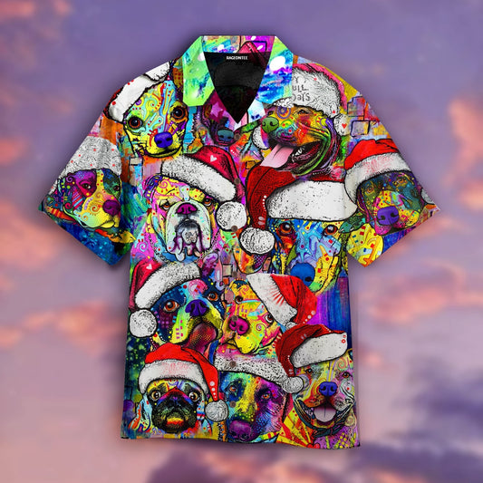 Happy Dog At Christmas Holiday Hawaiian Shirt | For Men &amp;amp; Women | Adult | Wt1201