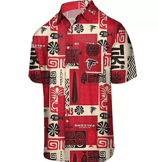 Tiki Tiki Bar Red Pattern Hawaiian Aloha Shirts