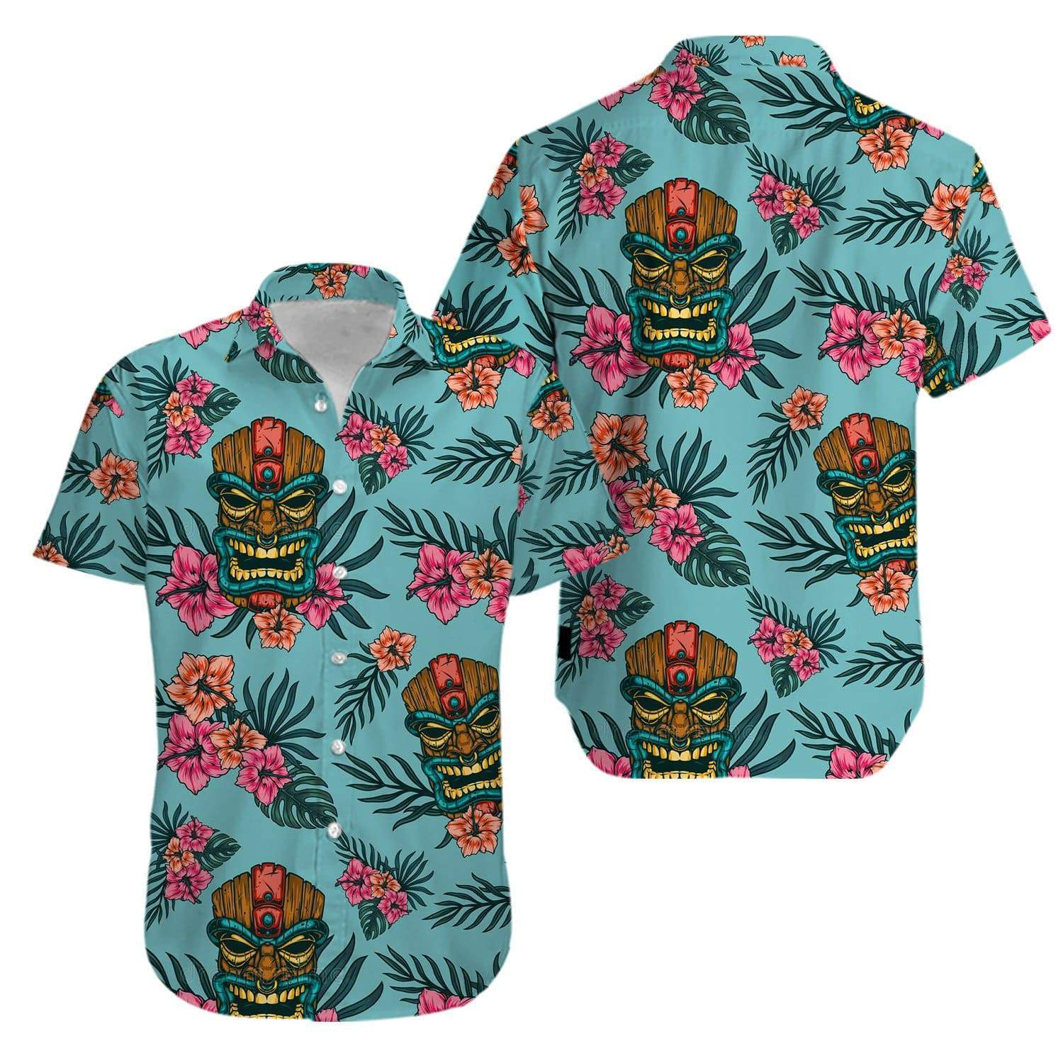 Tiki Tropical ?seamless vintage Aloha Hawaiian Shirts #V