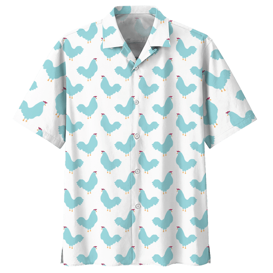 Chicken   White High Quality Unisex Hawaiian Shirt 